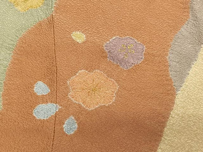 平和屋着物∞道行コート　絞り　舞花文　金彩　ロング丈　正絹　逸品　未使用　CABD4645ua