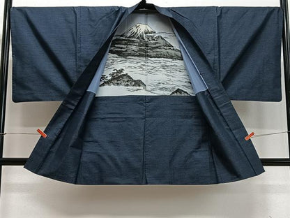 平和屋着物∞男性　羽織　本場大島紬　80亀甲　総詰め　正絹　逸品　CABD4646ua