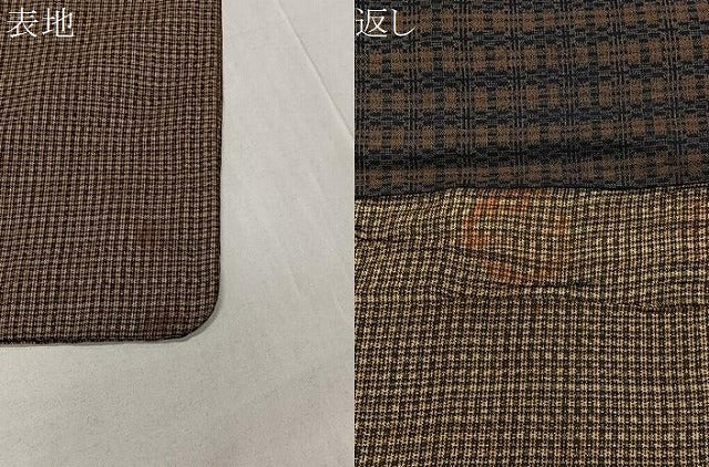 平和屋着物∞男性　長羽織　本場大島紬　格子　正絹　逸品　CABD4647ua