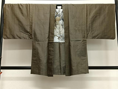 平和屋着物∞男性　羽織　本場大島紬　80亀甲　総詰め　正絹　逸品　CABD4650ua