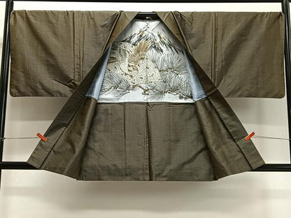 平和屋着物∞男性　羽織　本場大島紬　80亀甲　総詰め　正絹　逸品　CABD4650ua