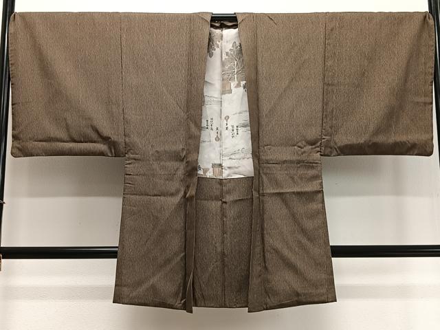 平和屋着物∞男性　長羽織　縞　正絹　逸品　CABD4654ua