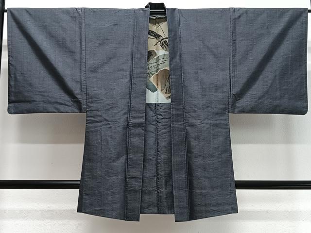 平和屋着物∞男性　羽織　本場大島紬　80亀甲　総詰め　正絹　逸品　CABD4656ua