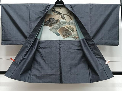 平和屋着物∞男性　羽織　本場大島紬　80亀甲　総詰め　正絹　逸品　CABD4656ua