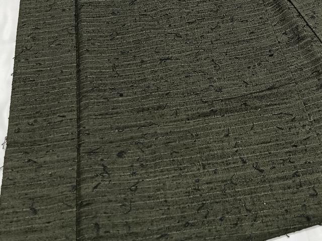 平和屋着物∞男性　羽織　髭紬地　海松色　正絹　逸品　CABD4657ua