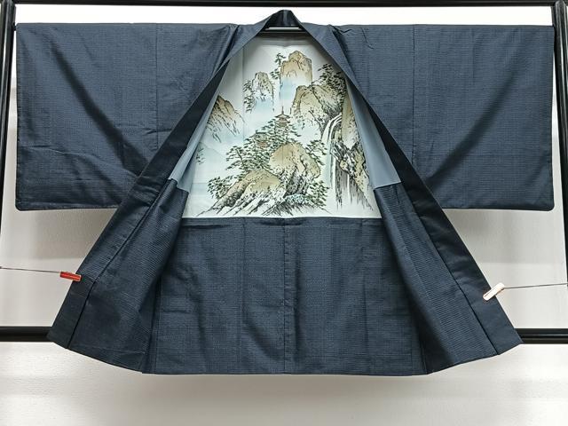 平和屋着物∞男性　羽織　本場大島紬　100亀甲　総詰め　正絹　逸品　CABD4658ua