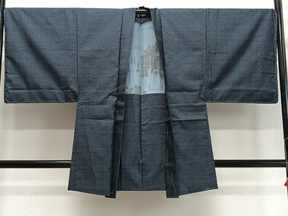 平和屋着物∞男性　羽織　紬地　霞文　正絹　逸品　未使用　CABD4661ua