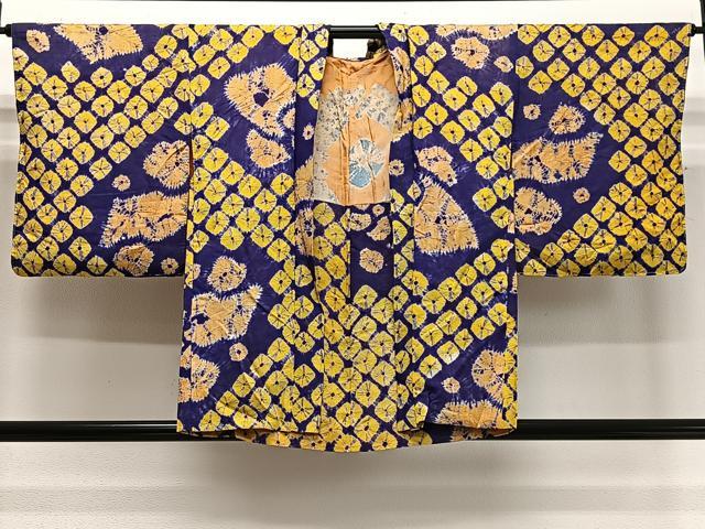 平和屋着物∞アンティーク　大正ロマン　羽織　絞り　舞花文　正絹　逸品　未使用　CABD4663ua