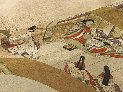 平和屋着物∞アンティーク　大正ロマン　羽織　絵巻　人物風景文　正絹　逸品　CABD4664ua