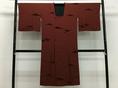 平和屋着物∞道中着　リバーシブル　輪奈ビロード　遠山文　黒地　ロング丈　正絹　逸品　CABD4667ua