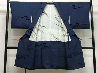 平和屋着物∞道中着　輪奈ビロード　流水文　ロング丈　正絹　逸品　CABD4670ua