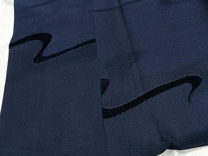 平和屋着物∞道中着　輪奈ビロード　流水文　ロング丈　正絹　逸品　CABD4670ua