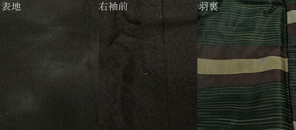 平和屋着物∞男性　長羽織　紬地　霞文　正絹　逸品　CABD4674ua