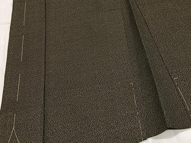 平和屋着物∞男性　長羽織　紬地　幾何学文　正絹　逸品　CABD4683ua