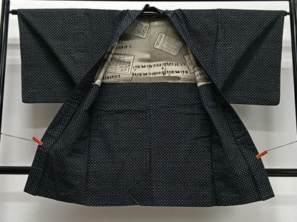 平和屋着物∞男性　長羽織　幾何学文　綿　逸品　CABD4684ua