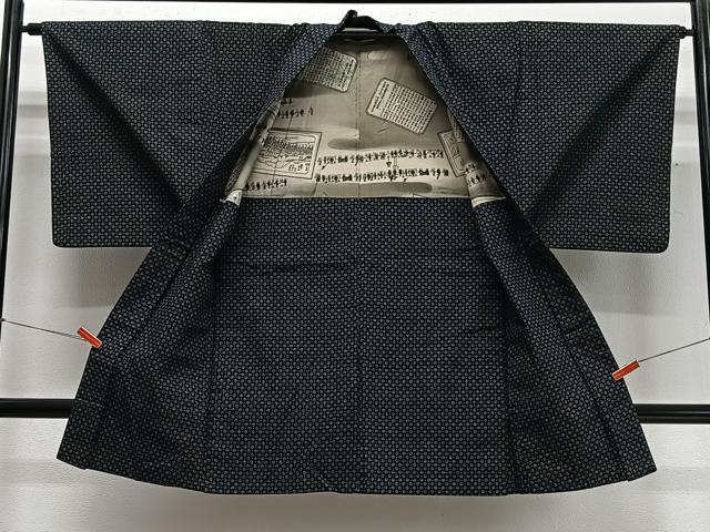 平和屋着物∞男性　長羽織　幾何学文　綿　逸品　CABD4684ua