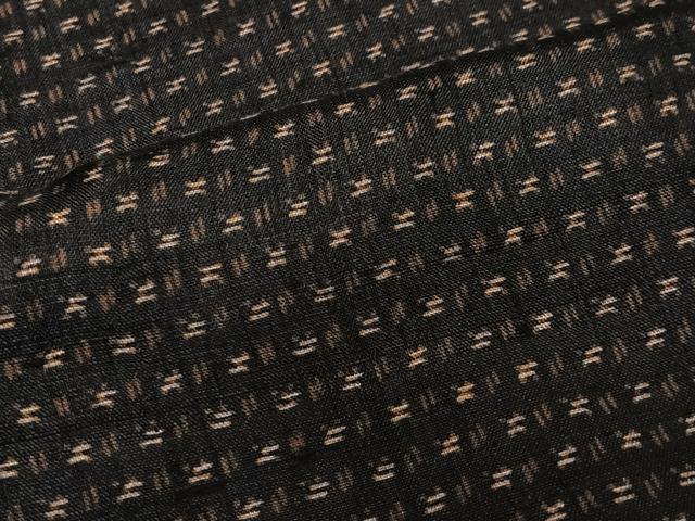 平和屋着物∞男性　長羽織　紬地　幾何学文　正絹　逸品　CABD4686ua