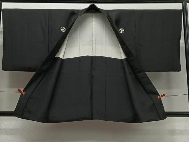 平和屋着物∞男性　羽織　黒紋付　正絹　逸品　CABD4692ua