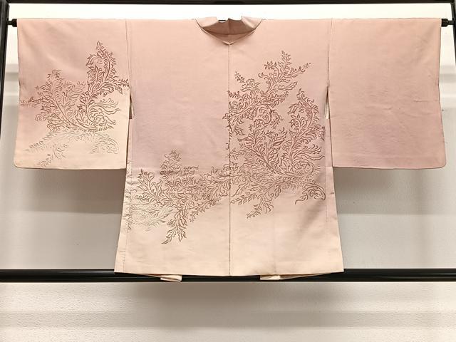 平和屋着物∞羽織　総刺繍　草葉文　暈し染め　正絹　逸品　CABD4693ua