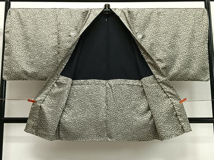 平和屋着物∞男性　長羽織　豹柄　銀糸　洗える着物　CABD4697ua