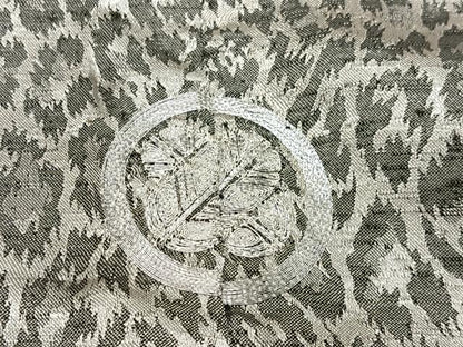 平和屋着物∞男性　長羽織　豹柄　銀糸　洗える着物　CABD4697ua