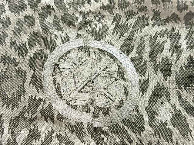 平和屋着物∞男性　長羽織　豹柄　銀糸　洗える着物　CABD4697ua