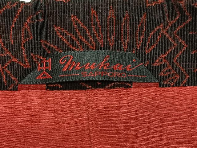 平和屋着物∞道行コート　輪奈ビロード　草花文　黒地　ロング丈　正絹　逸品　CABD4698ua