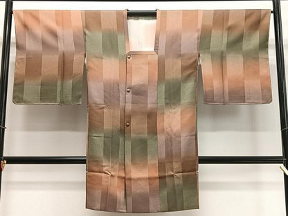 平和屋着物∞道行コート　霞文　暈し染め　ロング丈　反端付き　正絹　逸品　未使用　CABD4704ua