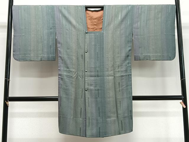 平和屋着物∞道行コート　間道　暈し染め　ロング丈　正絹　逸品　CABD4708ua
