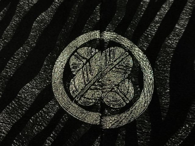 平和屋着物∞男性　長羽織　杢目文　黒地　洗える着物　CABD4710ua