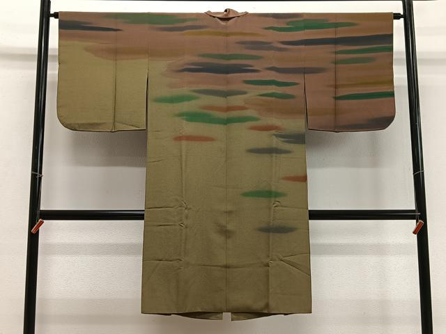 平和屋着物∞道中着　作家物　霞文　暈し染め　ロング丈　正絹　逸品　CABD4712ua