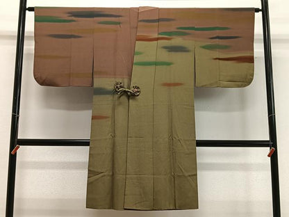 平和屋着物∞道中着　作家物　霞文　暈し染め　ロング丈　正絹　逸品　CABD4712ua