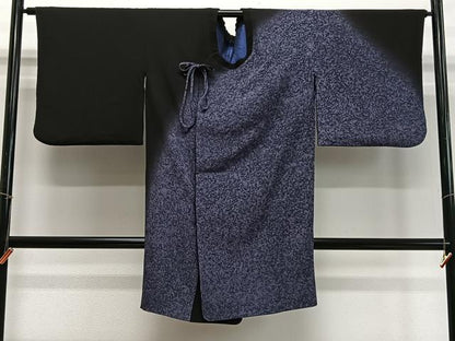 平和屋着物∞コート作家　三本賢　道中着　霞文　ロング丈　正絹　逸品　CABD4714ua