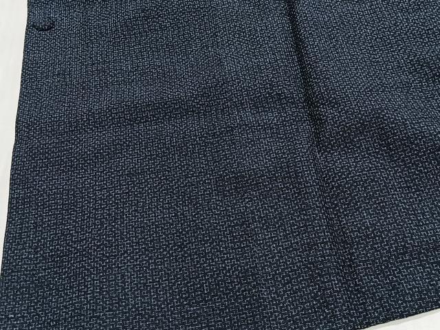 平和屋着物∞道行コート　紬地　横段文　正絹　逸品　CABD4717ua