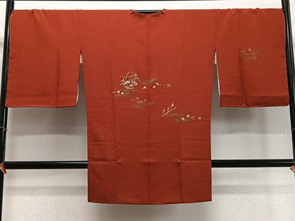 平和屋着物∞道行コート　総刺繍　花籠文　金彩　正絹　逸品　未使用　CABD4718ua