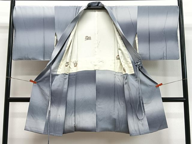 平和屋着物∞道中着　霞文　フクロウ　暈し染め　さが美扱い　ロング丈　正絹　逸品　CABD4719ua