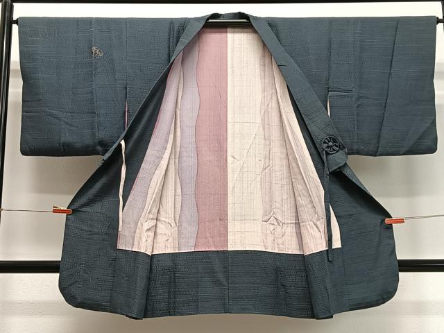 平和屋着物∞道中着　草花文　金糸　ロング丈　正絹　逸品　CABD4725ua