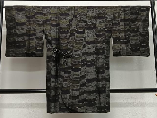 平和屋着物∞道中着　霞文　ロング丈　正絹　逸品　CABD4726ua