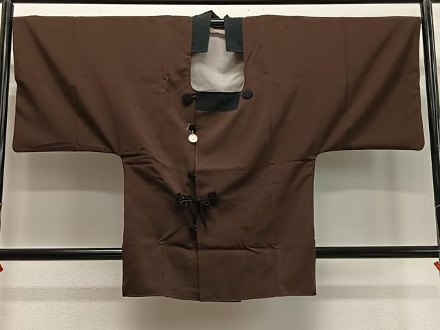 平和屋着物∞男性　和装コート　リバーシブル　角袖　ロング丈　正絹　逸品　CABD4728ua