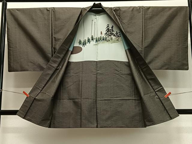 平和屋着物∞男性　羽織　本場大島紬　80亀甲　総詰め　正絹　逸品　CABD4731ua