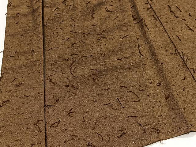 平和屋着物∞男性　羽織　髭紬地　鶯茶色正絹　逸品　CABD4732ua