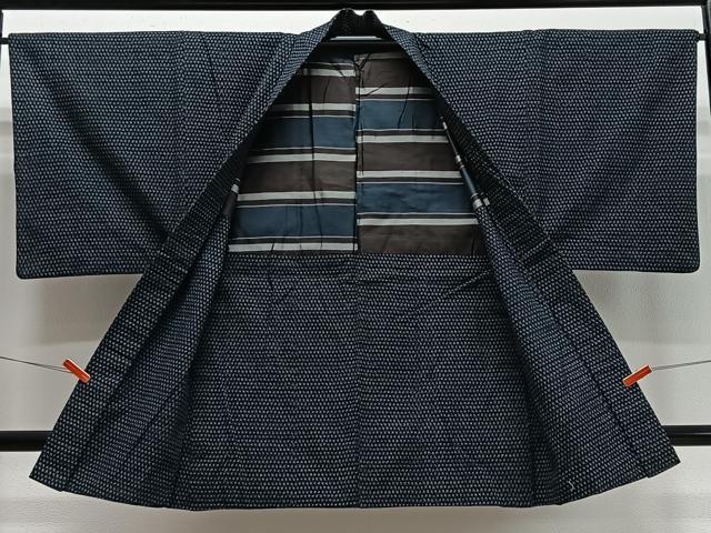 平和屋着物∞男性　長羽織　絣文様　綿　逸品　CABD4733ua