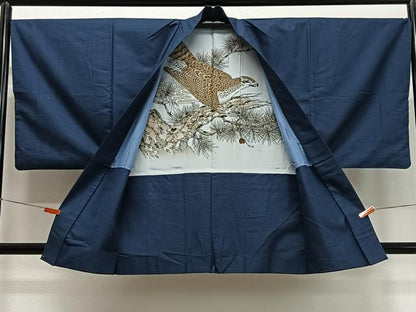 平和屋着物∞男性　羽織　お召地　100亀甲　総詰め　正絹　逸品　CABD4734ua