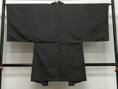 平和屋着物∞男性　長羽織　黒紋付　正絹　逸品　未使用　CABD4736ua