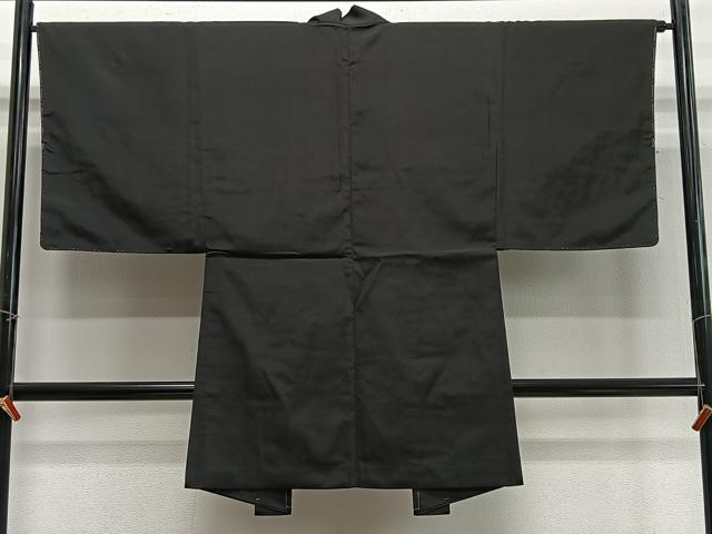 平和屋着物∞男性　長羽織　黒紋付　正絹　逸品　未使用　CABD4736ua