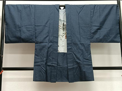 平和屋着物∞男性　長羽織　本場大島紬　120亀甲　総詰め　正絹　逸品　CABD4739ua