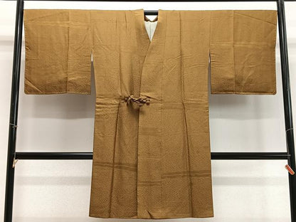 平和屋着物∞道中着　桑茶色　ロング丈　正絹　逸品　未使用　CABD4740ua