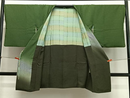 平和屋着物∞道行コート　辻が花　暈し染め　ロング丈　正絹　逸品　CABD4744ua