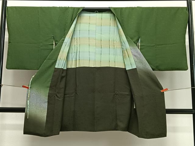 平和屋着物∞道行コート　辻が花　暈し染め　ロング丈　正絹　逸品　CABD4744ua