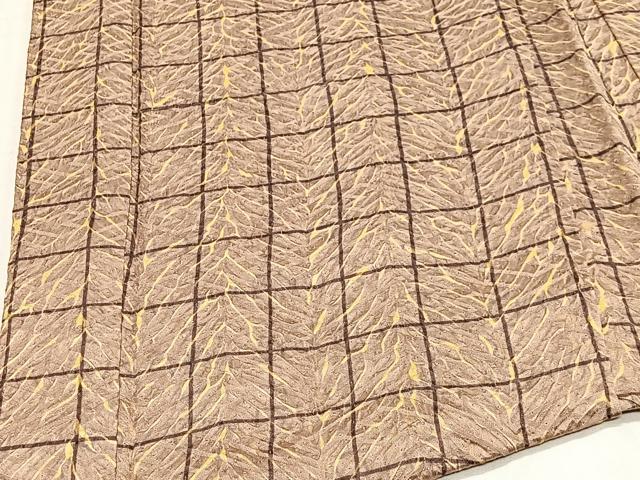 平和屋着物∞羽織　総絞り　格子　杢目絞り　正絹　逸品　CABD4747ua